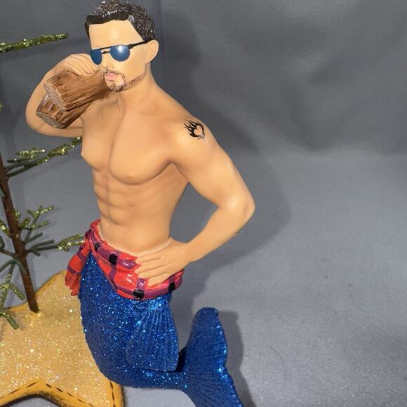 December Diamonds Lumber Jack Merman Ornament 2016 Blue Tail Retired - Picture 5 of 16